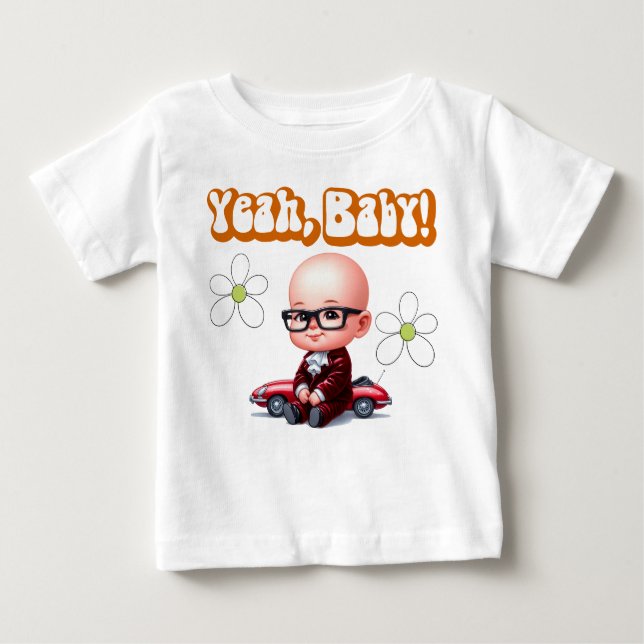 Camiseta Para Bebê Sim, Baby Retro (Frente)