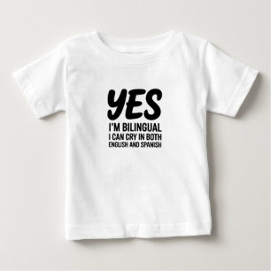 Camiseta Para Bebê SIM EU SOU BILÍNGUE Bodysuit Infantil Espanhol/Ing