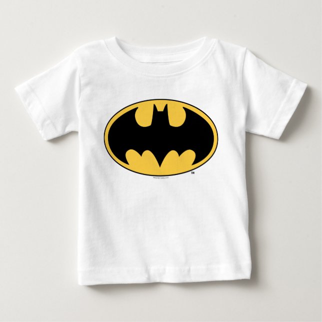 Camiseta Para Bebê Símbolo Batman | Logotipo Oval (Frente)