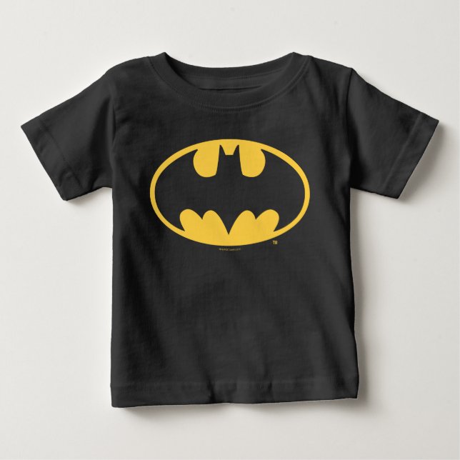Camiseta Para Bebê Símbolo Batman | Logotipo Oval (Frente)