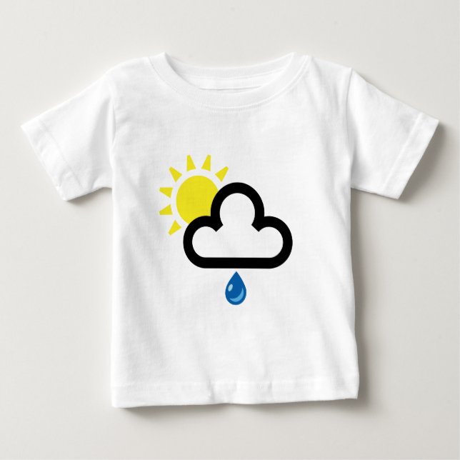 Camiseta Para Bebê Símbolo da chuva de Sun da nuvem (Frente)