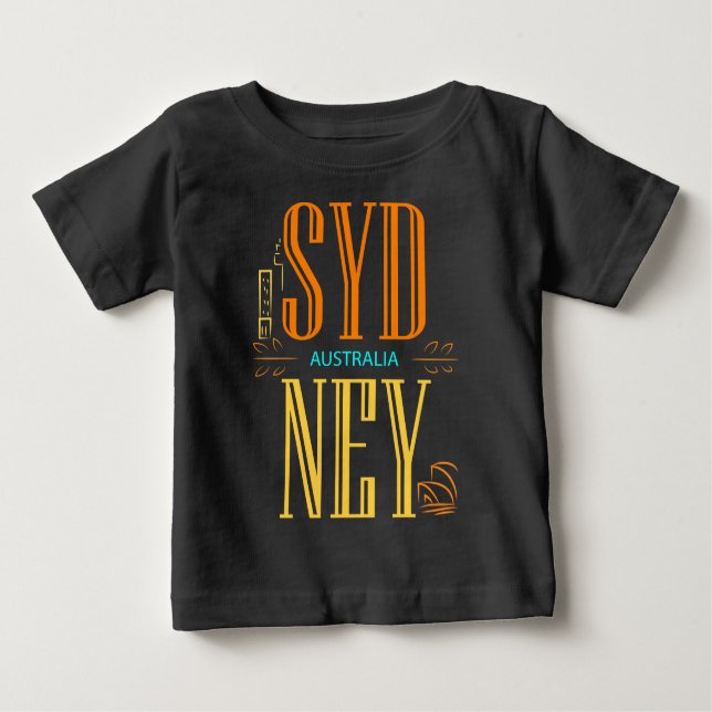 Camiseta Para Bebê Símbolo da Cidade de Sydney Austrália (Frente)
