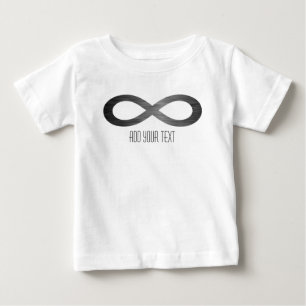 Camiseta Para Bebê Símbolo da infinidade na textura do metal do fals