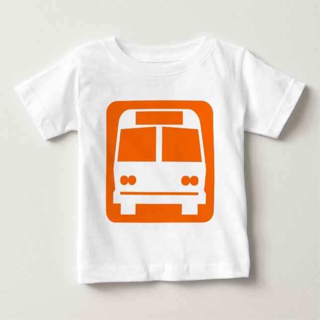 Camiseta Para Bebê Símbolo de barramento - Laranja (Frente)