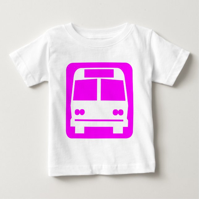 Camiseta Para Bebê Símbolo de barramento - Magenta (Frente)