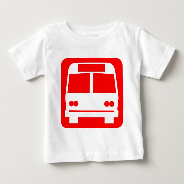 Camiseta Para Bebê Símbolo de barramento - Vermelho (Frente)