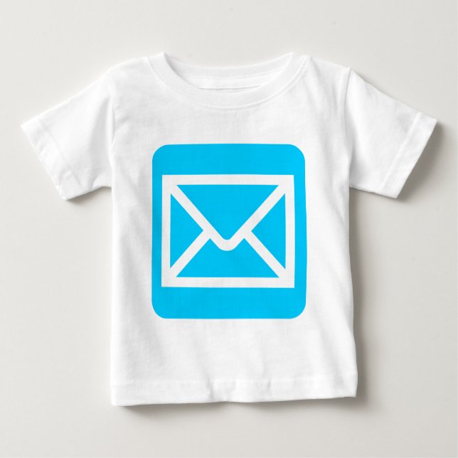 Camiseta Para Bebê Símbolo de Envelope - Azul Céu (Frente)
