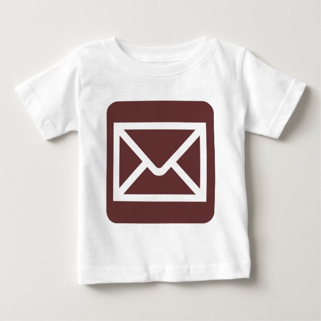 Camiseta Para Bebê Símbolo de envelope - Castanho escuro (Frente)