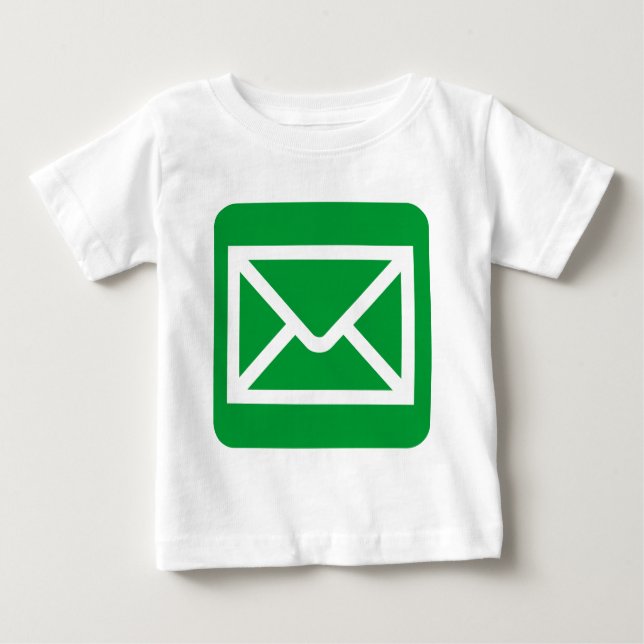 Camiseta Para Bebê Símbolo de Envelope - Verde Grass (Frente)