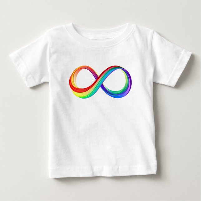 Camiseta Para Bebê Símbolo de Infinidade Arco-Íris em Camadas (Frente)