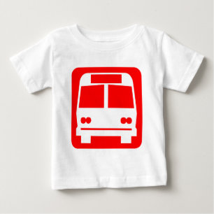 Camiseta Para Bebê Símbolo de ônibus - Vermelho