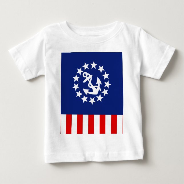 Camiseta Para Bebê Símbolo de pavilhão de iate americano náutico (Frente)