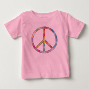 Camiseta Para Bebê Símbolo de Paz Colorido