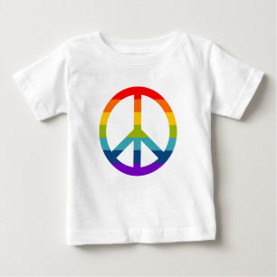 Camiseta Para Bebê Símbolo de Paz do Arco-Íris