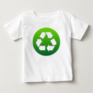 Camiseta Para Bebê Símbolo de Reciclagem Verde