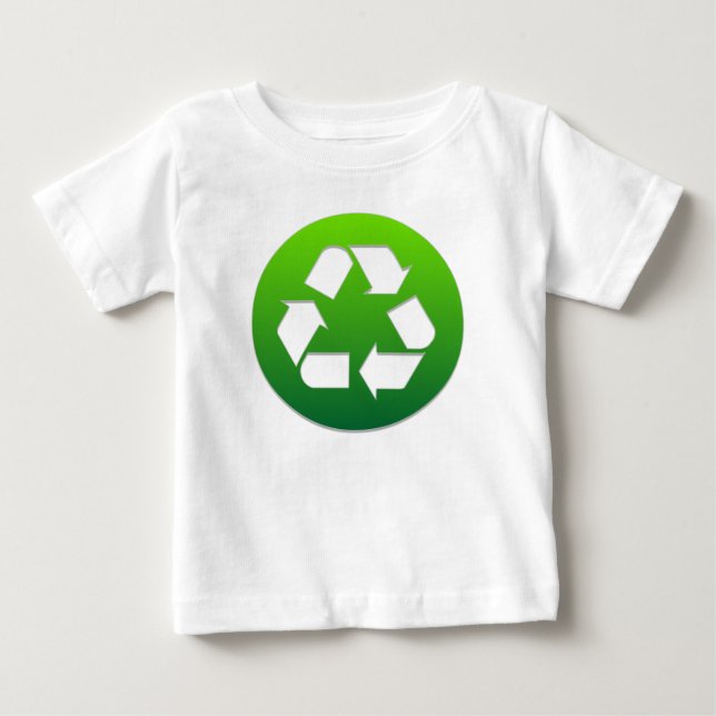 Camiseta Para Bebê Símbolo de Reciclagem Verde (Frente)