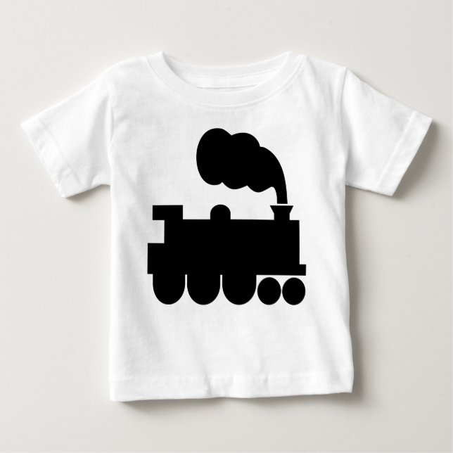 Camiseta Para Bebê Símbolo do comboio a vapor - Preto (Frente)