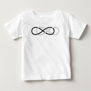 Camiseta Para Bebê Símbolo duplo Infinito - Preto e Branco