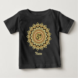 Camiseta Para Bebê Símbolo Espiritual Mandala Yoga Om Retropersonaliz