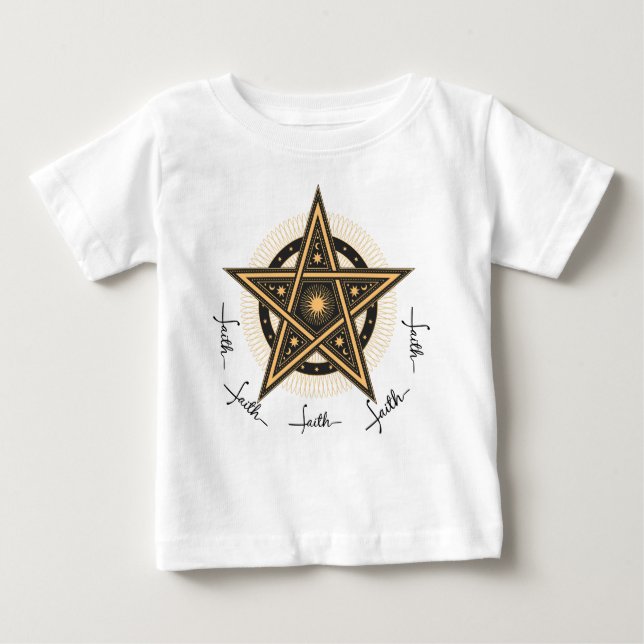 Camiseta Para Bebê Símbolo Faith Star Tee Gráfico para Bebês (Frente)