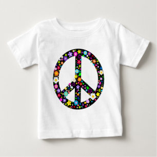 Camiseta Para Bebê Símbolo Floral de Paz
