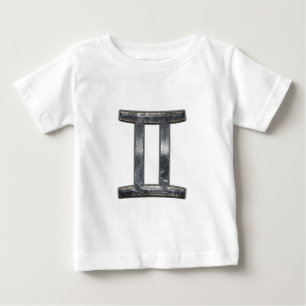 Camiseta Para Bebê Símbolo Gemini Zodiac em Estilo de Distância Gru
