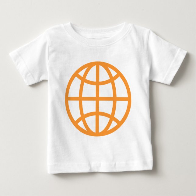Camiseta Para Bebê Símbolo globo - Laranja claro (Frente)