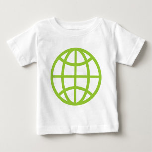 Camiseta Para Bebê Símbolo globo - Verde marciano