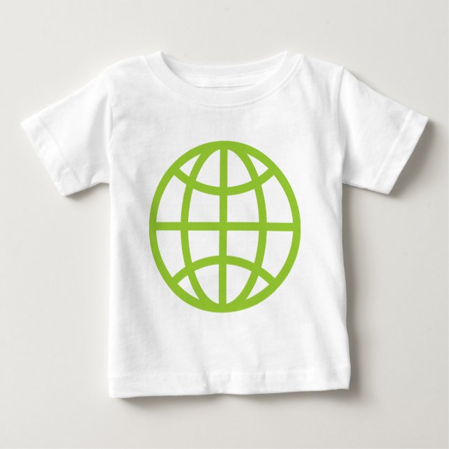 Camiseta Para Bebê Símbolo globo - Verde marciano (Frente)