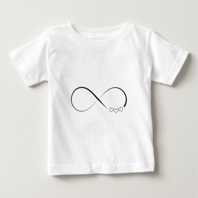 Camiseta Para Bebê Símbolo infinito de corações (Frente)
