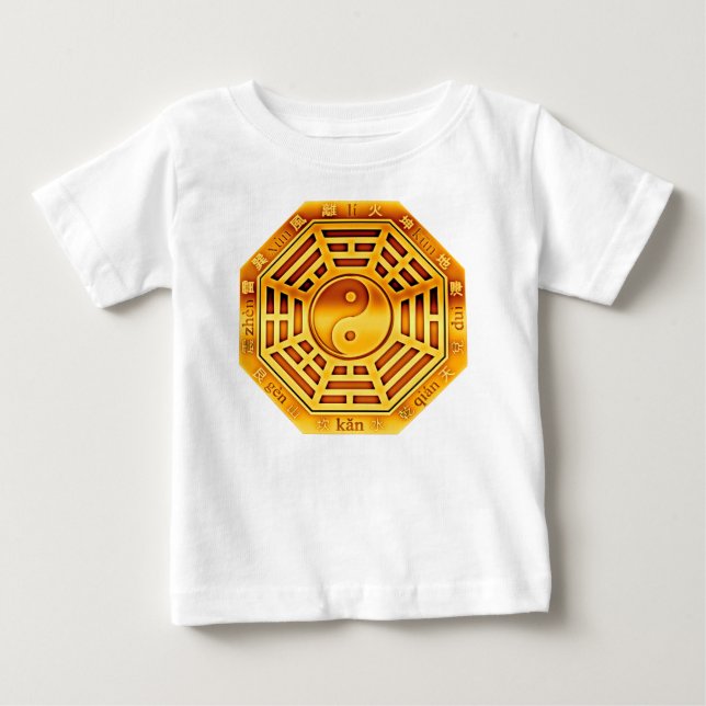 Camiseta Para Bebê Símbolo PaKua - ouro (Frente)