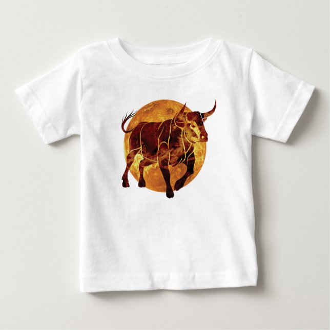 Camiseta Para Bebê Símbolo Taurus Zodiac (Frente)