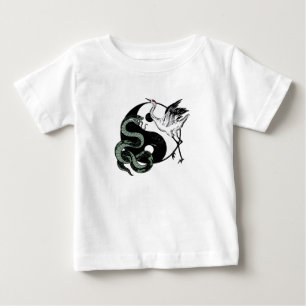 Camiseta Para Bebê Símbolo Yin yang Cobra and Crane