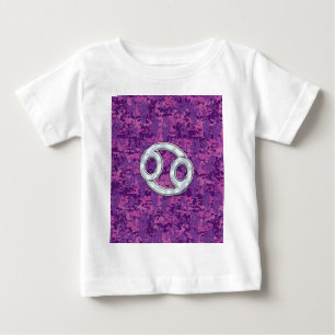 Camiseta Para Bebê Símbolo Zodiac do Cancer Pearl na Camo Digital