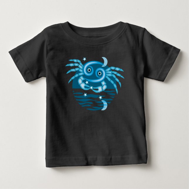 Camiseta Para Bebê Símbolo Zodiac Star - Símbolo do Cancer (Frente)