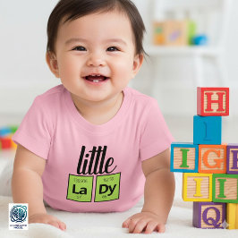 Camiseta Para Bebê Símbolos de Elementos da Tabela Periódica da Peque