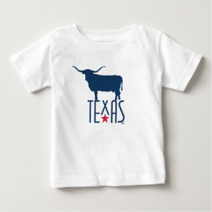 Camiseta Para Bebê Símbolos do Texas, Longhorn, marinho