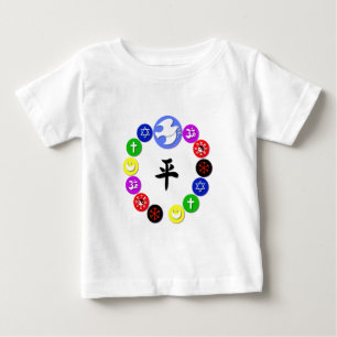 Camiseta Para Bebê Símbolos Religiosos do Mundo