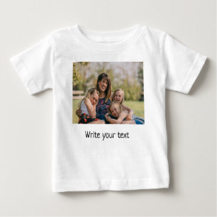 Camiseta Para Bebê simples e mínimo adicionar seu texto foto    nata