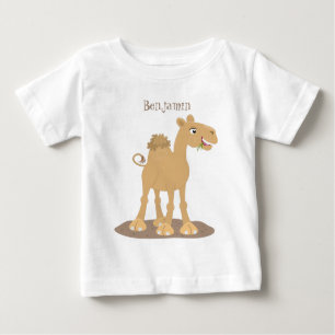 Camiseta Para Bebê Simples ilustração de desenho animado de camelo fe