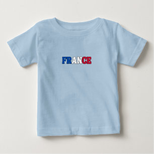 Camiseta Para Bebê Simples Moderno Roupa de Bandeira Nacional da Fran