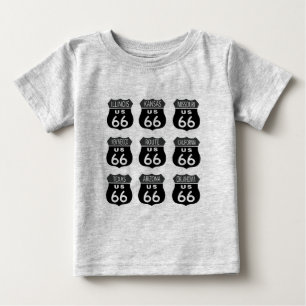 Camiseta Para Bebê Sinais da rota 66