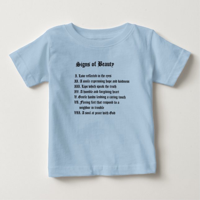 Camiseta Para Bebê Sinais de beleza (Frente)