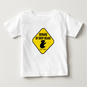 Camiseta Para Bebê Sinal australiano engraçado. Beware dos ursos da