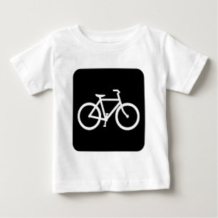 Camiseta Para Bebê Sinal da bicicleta - preto