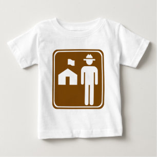 Camiseta Para Bebê Sinal da estrada da estação da guarda florestal