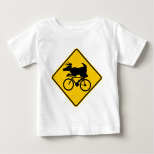 Camiseta Para Bebê Sinal da estrada do cruzamento dos cervos do