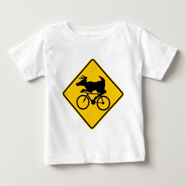 Camiseta Para Bebê Sinal da estrada do cruzamento dos cervos do (Frente)