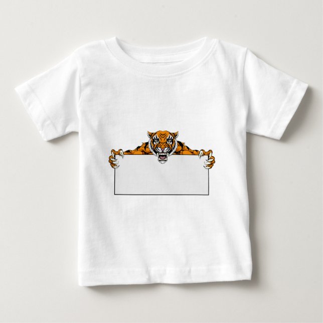 Camiseta Para Bebê Sinal da mascote do tigre (Frente)