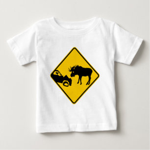 Camiseta Para Bebê Sinal de aviso dos alces do parque nacional de